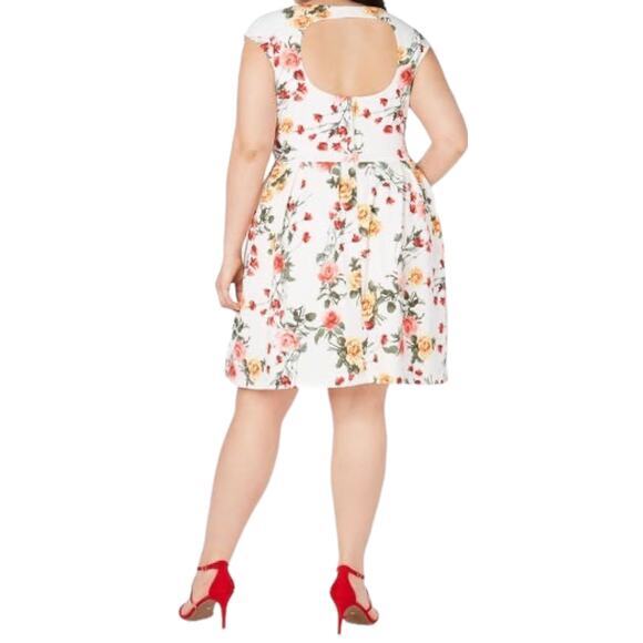 Emerald Sundae White Floral Fit & Flare Dress NWT 2X Plus Romantic Cottagecore - Picture 4 of 10